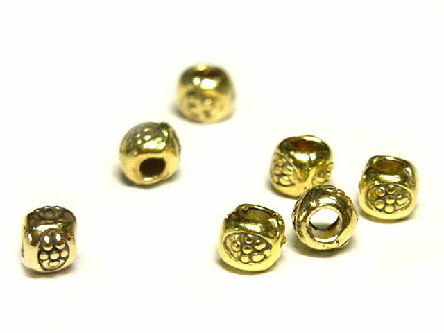 スペーサー ミニスケイル 金古美 約3mm （10個セット） チベタン 金属パーツ メタルビーズ アクセサリーパーツ ハンドメイド DIY