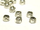 スペーサー ミニスケイル 銀古美 約3mm (10個セット) チベタン 金属パーツ メタルビーズ アクセサリーパーツ ハンドメイド DIY