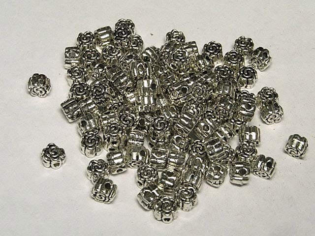 スペーサー メールストロム 銀古美 約5mm (約100個セット） チベタン 金属パーツ メタルビーズ アクセサリーパーツ ハンドメイド DIY 2