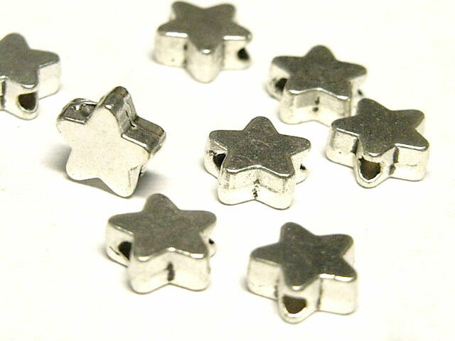 Rakuten - スペーサー スター 銀古美 約6mm (約100個セット） チベタン 金属パーツ メタルビーズ アクセサリーパーツ ハンドメイド DIY