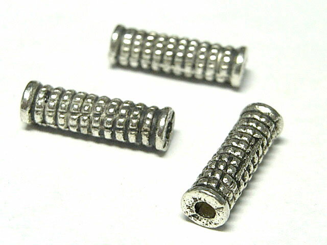 スペーサー グリップ 銀古美 約14×4mm （約50個セット） チベタン 金属パーツ メタルビーズ アクセサリ..