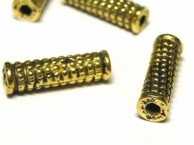 スペーサー グリップ 金古美 約14×4mm （5個セット） チベタン 金属パーツ メタルビーズ アクセサリー..