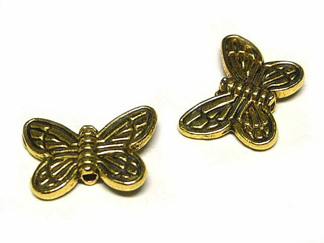 スペーサー 蝶 金古美 約10×14mm （20個セット） チベタン 金属パーツ メタルビーズ アクセサリーパーツ ハンドメイド DIY