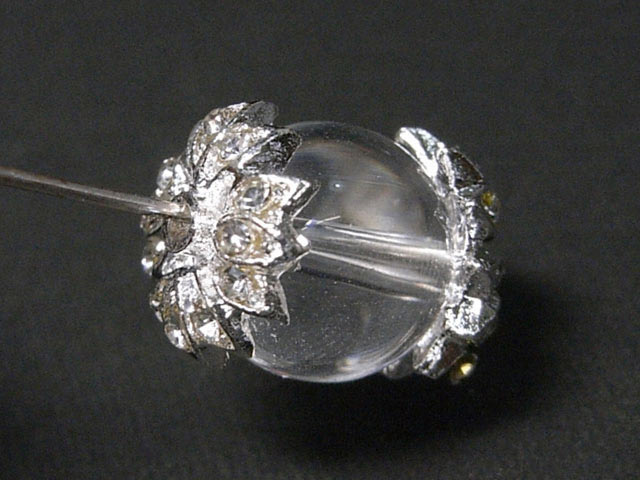 天然石ビーズ・パーツのBクラフトのビーズキャップxラインストーン フラワー　座金 古代銀 約10mm （20個セット） アクセサリーパーツ ハンドメイド DIY｜アングル3