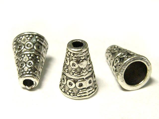 乐天商城 - エンドキャップ バステト 銀古美 約10×7mm 内径約1.5-4mm （2個セット） ビーズキャップ 座金 チベタン アクセサリーパーツ ハンドメイド DIY