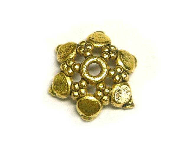 チベタン 座金 スノー 金古美 約10mm(10個セット) ビーズキャップ アクセサリーパーツ ハンドメイド DIY