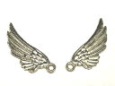 チャーム フェザー 銀古美 (10個セット) 羽 翼 アクセサリーパーツ ハンドメイド DIY