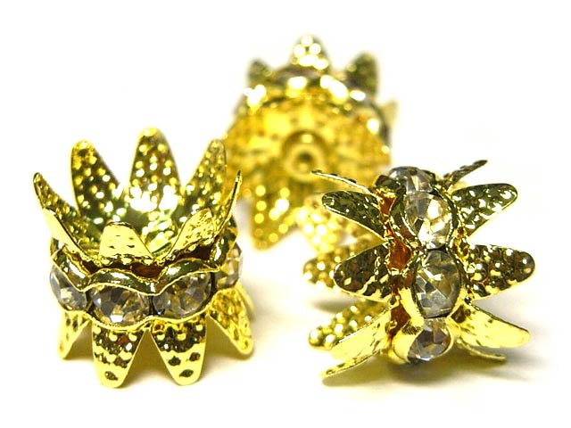 Rakuten - キャップ(座金)付き ロンデル 約10mm ゴールド (2個販売) アクセサリーパーツ ハンドメイド DIY