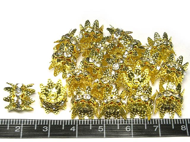 キャップ(座金)付き ロンデル 約10mm ゴールド (2個販売) アクセサリーパーツ ハンドメイド DIY auc-bsoft-10005267 天然石ビーズ・パーツのBクラフト サンプル画像3