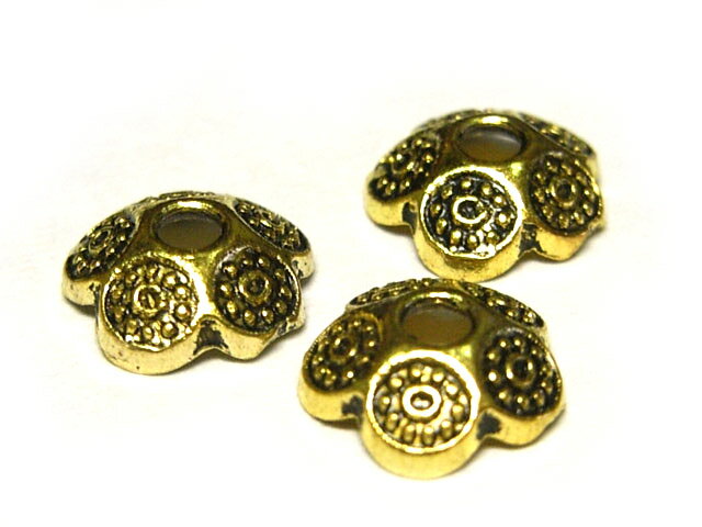 乐天商城 - チベタン 座金 サクラ 金古美 約8mm(10個セット) ビーズキャップ アクセサリーパーツ ハンドメイド DIY