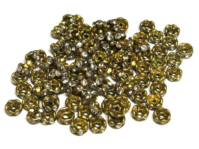 ロンデル 波型 真鍮古美 約5mm (10個セット) 波ロンデル アクセサリーパーツ ハンドメイド DIY