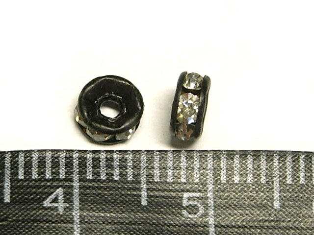 ロンデル 平型 ブラック 約5mm (10個セット) 平ロンデル アクセサリーパーツ ハンドメイド DIY