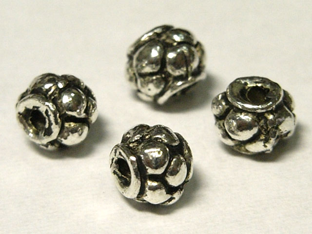 スペーサー スケイル 銀古美 約5×6mm 【50個セット】 チベタン 金属パーツ メタルビーズ アクセサリーパーツ ハンドメイド DIY