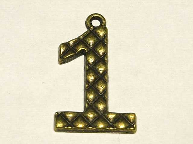 チャーム アラビア数字 1 イチ　24×14mm 1個 アクセサリーパーツ ハンドメイド DIYのサムネイル