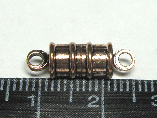 天然石ビーズ・パーツのBクラフトのマグネットクラスプ 円柱 銅古美 約17×6mm【10ペアセット販売】 磁石 留め具 とめぐ アクセサリーパーツ ハンドメイド DIY｜アングル2