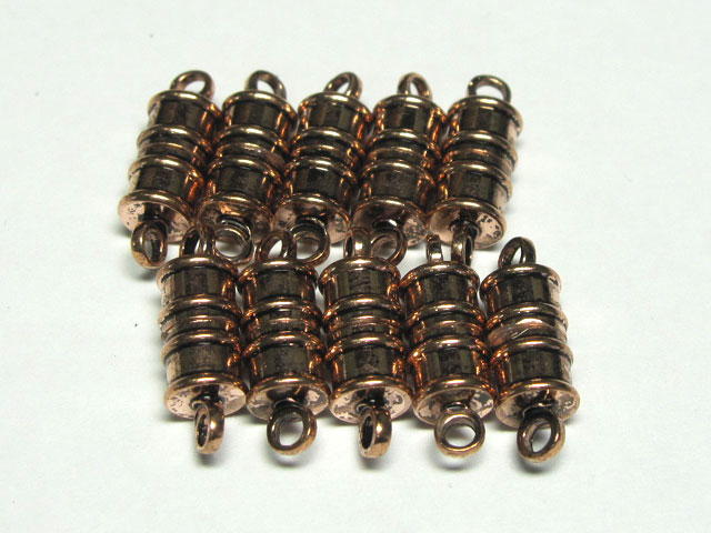 天然石ビーズ・パーツのBクラフトのマグネットクラスプ 円柱 銅古美 約17×6mm【10ペアセット販売】 磁石 留め具 とめぐ アクセサリーパーツ ハンドメイド DIY｜アングル3