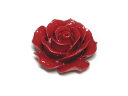 珊瑚(練り) 薔薇型パーツ レッド 約24×12mm 【4個セット】 ビーズ さんご サンゴ コーラル 山珊瑚 海竹 ばら バラ ローズ アクセサリーパーツ ハ...