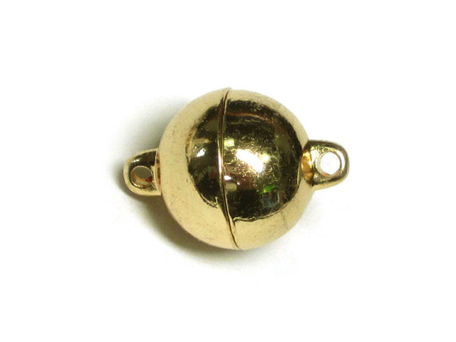 マグネットクラスプ ラウンド ゴールド 約17×12mm 【1個】 磁石 留め具 留具 アクセサリーパーツ ハンドメイド DIY