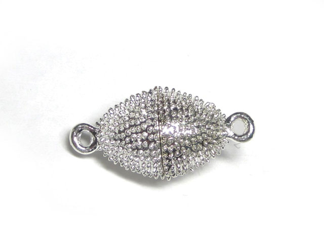 マグネットクラスプ オーバル シンプル 古代銀 約22×11mm 【10個】 磁石 留め具 留具 アクセサリーパー..