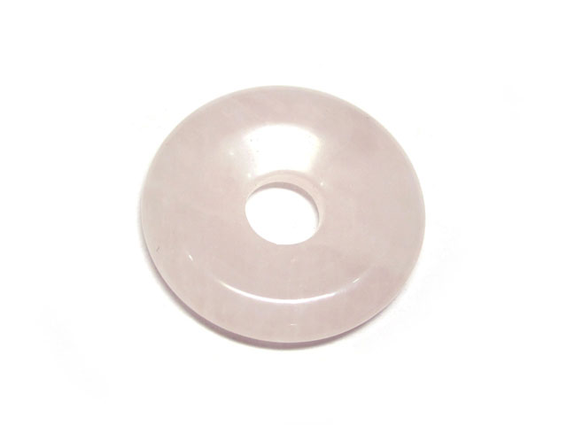 大穴ビーズ ローズクォーツ ディスク 約25mm 約6mm穴 【1個】 天然石 パワーストーン アクセサリーパーツ ハンドメイド DIY