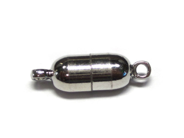 マグネットクラスプ オーバル ロジウム 約19×6mm 【10個販売】磁石 留め具 とめぐ アクセサリーパーツ ハンドメイド DIY