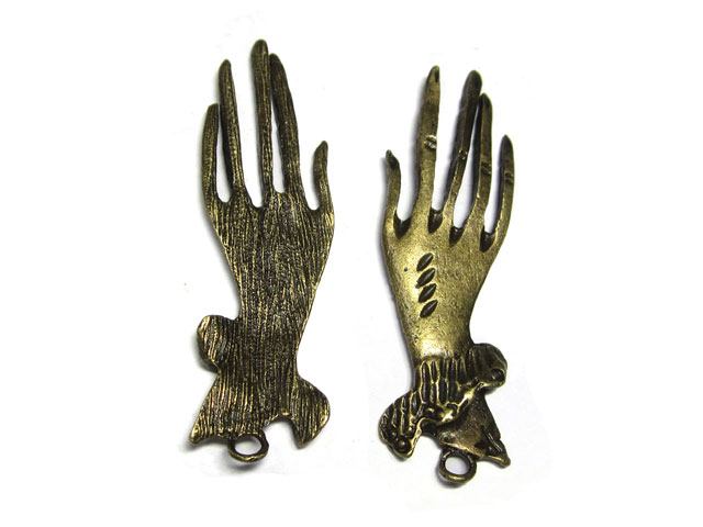樂天商城 - チャーム レディハンド 約63×20mm 真鍮古美 【5個】 手 魔女 アクセサリーパーツ ハンドメイド DIY