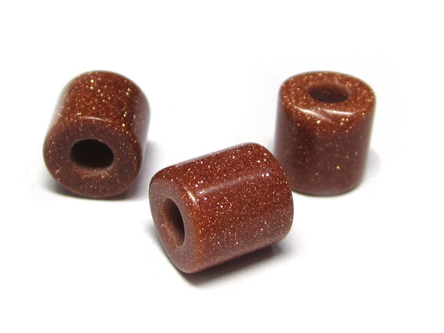 乐天商城 - 大穴ビーズ ゴールドストーン 約9×9mm 穴約3mm【5個】 パワーストーン アクセサリーパーツ ハンドメイド DIY