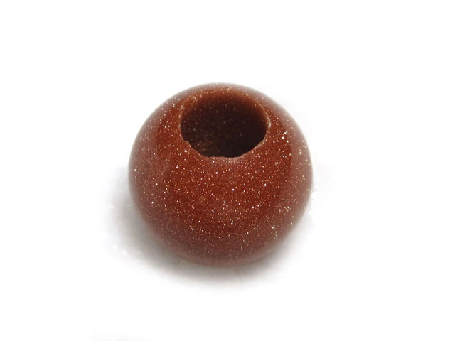 大穴ビーズ ゴールドストーン 約12mm 穴約5mm 【5個】 パワーストーン アクセサリーパーツ ハンドメイド DIY