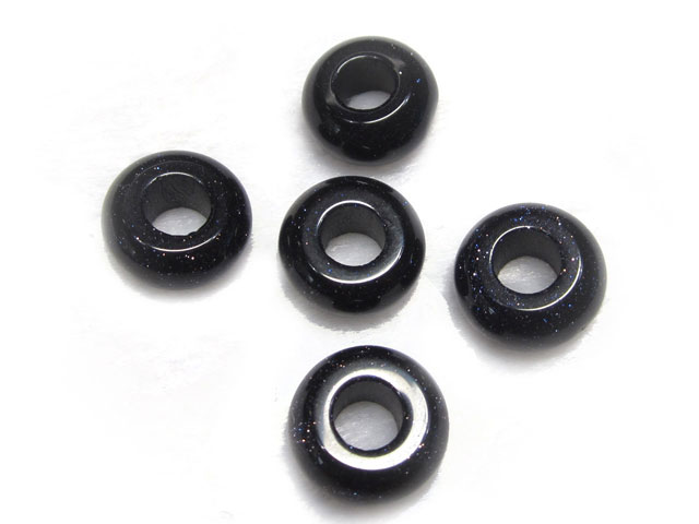 Rakuten - 大穴ビーズ ブルーサンドストーン 約14×7mm 穴約5mm 【5個】 パワーストーン アクセサリーパーツ ハンドメイド DIY