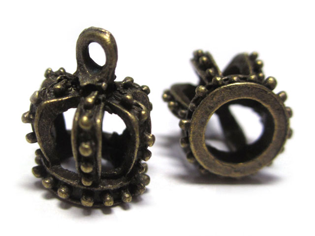 樂天商城 - チャーム クラウン 王冠 かんむり 約15×14mm 真鍮古美 【10個】 アクセサリーパーツ ハンドメイド DIY