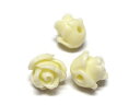 珊瑚(練り) フラワーパーツ ホワイト 約8mm 【10個セット】薔薇 ビーズ さんご サンゴ コーラル 山珊瑚 海竹 アクセサリーパーツ ハンドメイド DIY