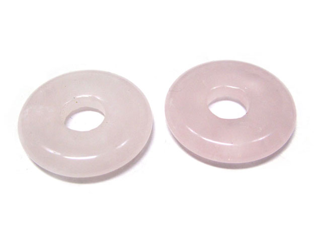 乐天商城 - 大穴ビーズ ローズクォーツ ディスク 約18mm 約5mm穴 【5個】 天然石 パワーストーン アクセサリーパーツ ハンドメイド DIY