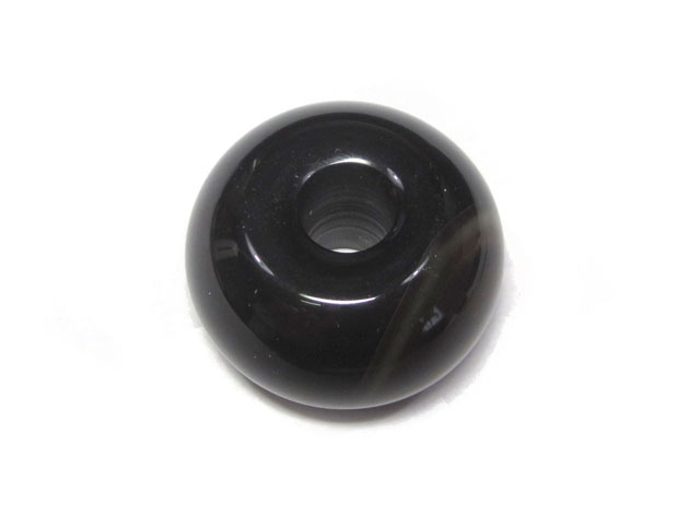 Rakuten - 大穴ビーズ 黒瑪瑙 黒メノウ ナゲット 約30×17mm 約7mm穴 【1個】 天然石 パワーストーン アクセサリーパーツ ハンドメイド DIY