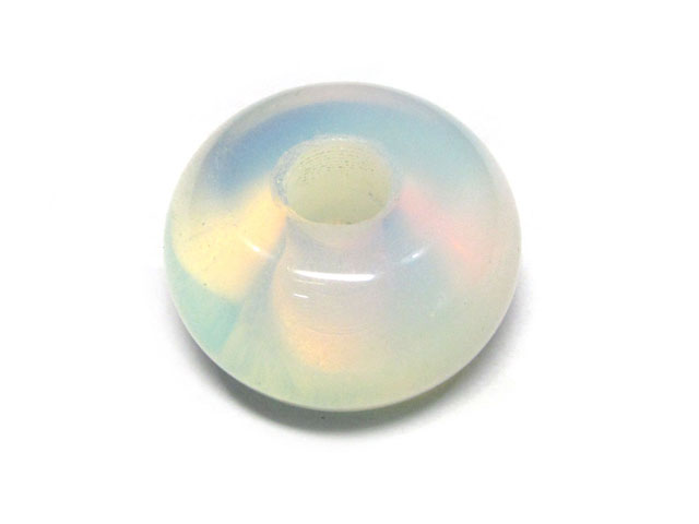 Rakuten - 大穴ビーズ シンセティックオパール ナゲット 約30×17mm 約7mm穴 【1個】 パワーストーン アクセサリーパーツ ハンドメイド DIY