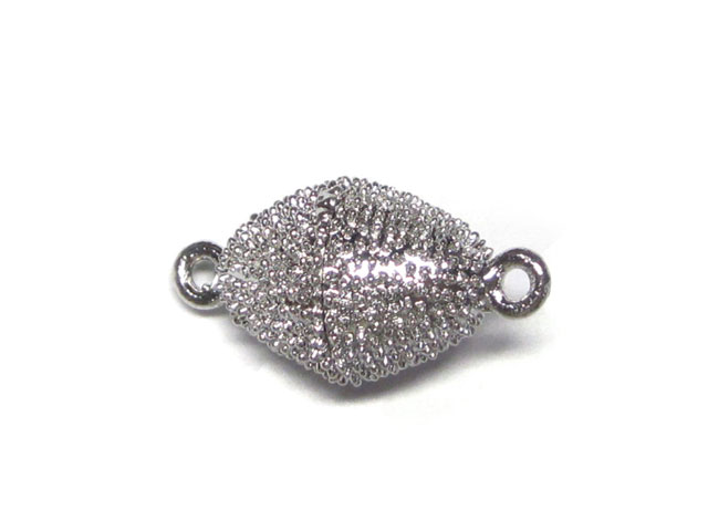 Rakuten - マグネットクラスプ オーバル ロジウム 約22×11mm【10個セット】 磁石 留め具 とめぐ アクセサリーパーツ