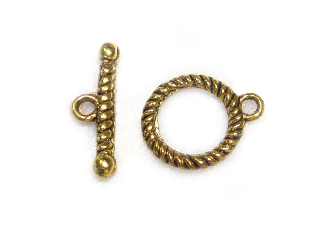 Rakuten - マンテル 金古美 リング約13mm バー約18mm【10ペアセット販売】 留め具 アクセサリーパーツ