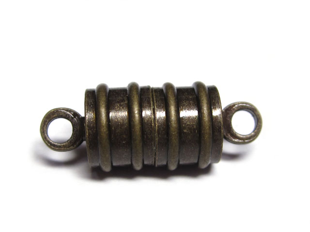 マグネットクラスプ 円柱 真鍮古美 約19×8mm 【10個販売】磁石 留め具 とめぐ