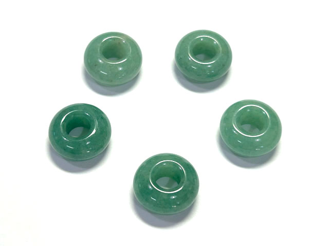 Rakuten - 大穴ビーズ アベンチュリン 約14×7mm 穴約5mm 【5個】 アクセサリーパーツ パワーストーン