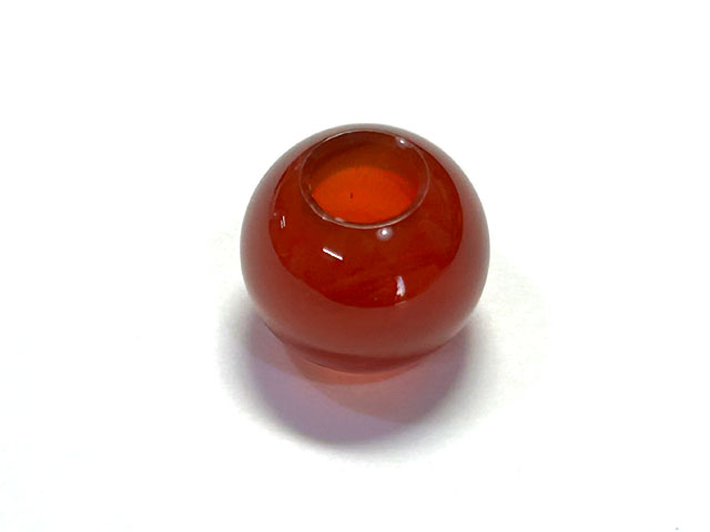 カーネリアン 大穴ビーズ 約12mm 穴約5mm 【5個】 アクセサリーパーツ パワーストーン