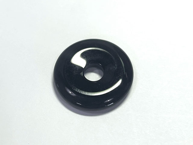 Rakuten - オニキス 大穴ビーズ ディスク 約25mm 約6mm穴 【1個】 天然石 ハンドメイドアクセサリーパーツ パワーストーン