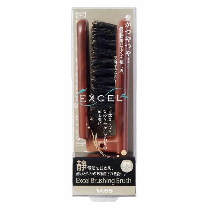 樂天商城 - VESS エクセル 折りたたみブラッシングブラシ EXC-90 日本製 獣毛100% 身だしなみ ヘアブラシ 化粧品 / ベス工業 [ 新品 ]