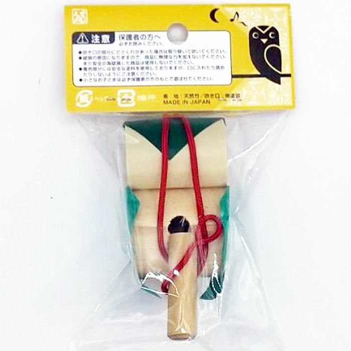 模型屋ビースタービー楽天市場店のふくろう笛 緑 ふるさとの民芸 竹細工 日本製 天然竹 楽器 和風 おもちゃ [ 新品 ]｜アングル2