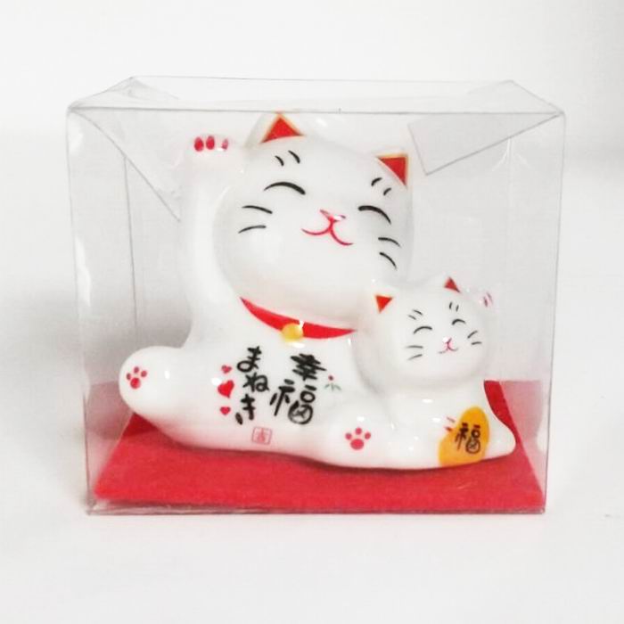 樂天商城 - 招き猫の置き物 親子 (幸福まねき) 高さ：約5cm 和風 雑貨 人形 置き物 インテリア オブジェ [ 新品 ]