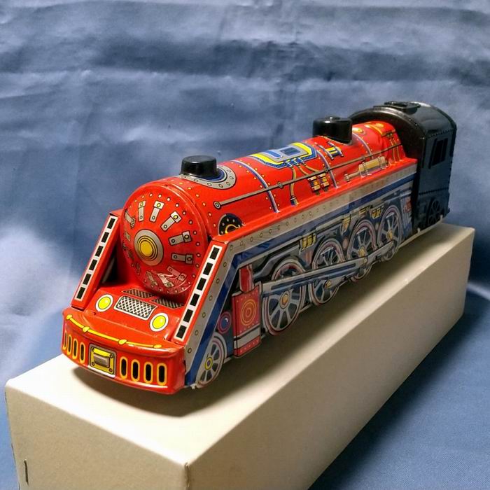 ブリキ製 オーバーランド エクスプレス 蒸気機関車 長さ約31cm フリクションパワー 日本製 おもちゃ 昭和レトロ ヴィンテージ