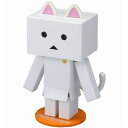 [ 商品名 ]リボルテックニャンボー・ミニ [シロ][ 特徴 ]Cat in Danboard !! リボルテックダンボー・ミニ　×　猫！？大ヒット商品「リボルテックダンボー・ミニ」と猫がひとつになった！！ 「ニャンボー」がリボルテックに登場!! 全身のジョイントで各所が可動し様々なポーズが楽しめる！頭の横のスイッチで目が光る！基本的なギミックは「リボルテックダンボー・ミニ」と同じ。「ニャンボー」ならではの仕掛けとして、耳が動いてご機嫌を表現したり、軟質パーツの尻尾はくるりと回転したり。猫になってより身近になった「ニャンボー」をいろんなところへ連れて行こう！「シロ」はその名の通り、全身真っ白ボディ。同時発売の「トラ」「ミケ」を集めるともっとわいわい楽しくなる！・頭部側面のスイッチで目が光る、発光ギミックを搭載。・軟質素材の尻尾は別パーツ。くるりと回転できます。・耳は回転してご機嫌を表現。・胸のコイン投入口は「鈴」となって、猫感がぐんと引き上がります。■サイズ：全長約90mm■可動箇所：全5箇所■原型制作：榎木ともひで[ メーカー ]株式会社海洋堂 KAIYODOフィギュア 人形 ダンボー ダンボール よつば よつばと！ 猫 ねこ ネコ ニャンボー(C)KIYOHIKO AZUMA/YOTUBA SUTAZIO