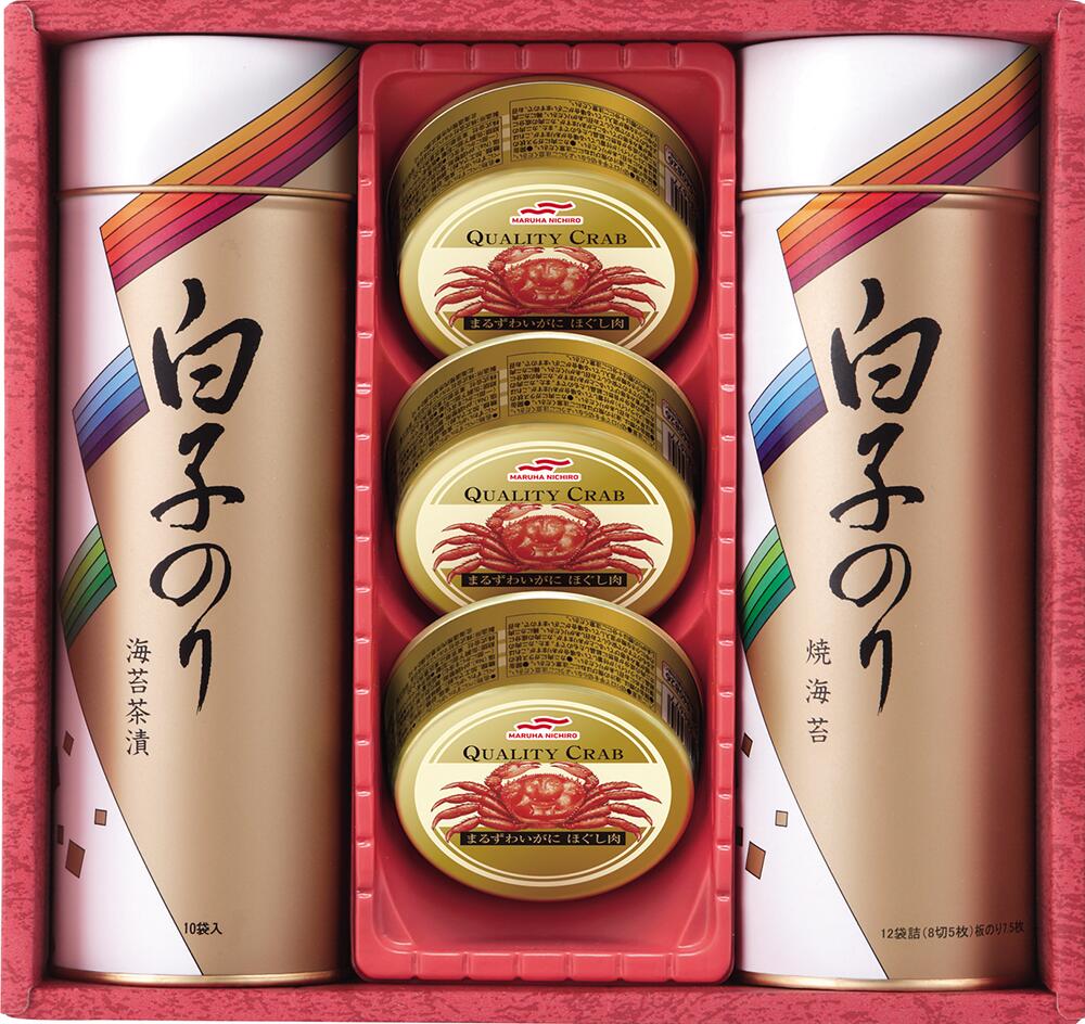 【送料無料】白子のり のり・カニ缶詰合せ　SN-400