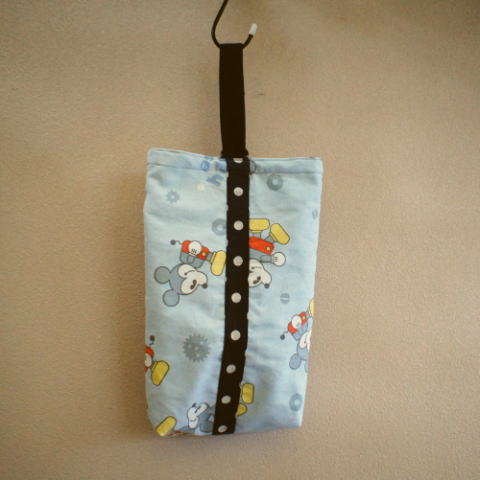 【入園準備】【シューズバッグ】洗える！ミッキードット手作り子供用シューズバッグ