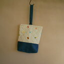 【入園準備】【シューズバッグ】洗える！デザートプリント（ブルー）手作り子供用シューズバッグ