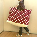 洗える!ガーネットドットメガ特大 お昼寝 布団バッグ /在庫2/ガーネット 生成り/メガ特大サイズ/デニム トートバック 特大 保育園 ランドリーバッグ手提げバ...
