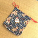 【入園準備】サンタクロースクリスマスラッピング巾着袋 /在庫1/33x36 /クリスマス プレゼント お祝い おもてなし ランチ お茶会 お誕生日 お祝い ...